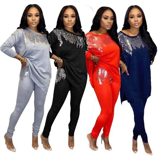 new women 2 piece set tracksuit sports ladies fashion loose casual sequin embroidery jogging suit long sleeve pants outfits, Black;white
new women 2 piece set tracksuit sports ladies fashion loose casual sequin embroidery jogging suit long sleeve pants outfits, Black;white