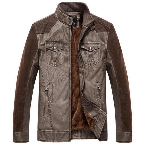 brand henry collar leather jackets winter big pocket leather outwear men washed faux coat, Black
brand henry collar leather jackets winter big pocket leather outwear men washed faux coat, Black