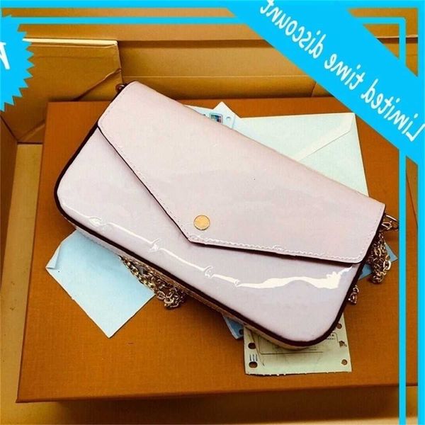felicie pochette designer purse glossy mono embossed vernis patent calf leather shoulder bag chain adaptable envelope pouch with box
felicie pochette designer purse glossy mono embossed vernis patent calf leather shoulder bag chain adaptable envelope pouch with box