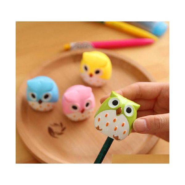 New Cute Kawaii Lovely Plastic Owl Pencil Sharpener Creative Stationery Gifts For Kids Korean Stationery Student 9rj8s