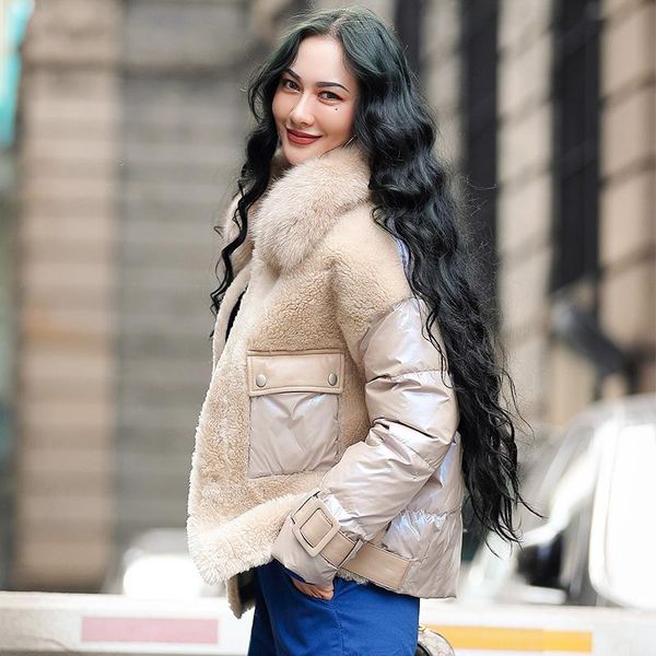 collar fur real wool jacket autumn winter down coat women clothes 2020 korean sheep shearling warm zt4402, Black
collar fur real wool jacket autumn winter down coat women clothes 2020 korean sheep shearling warm zt4402, Black