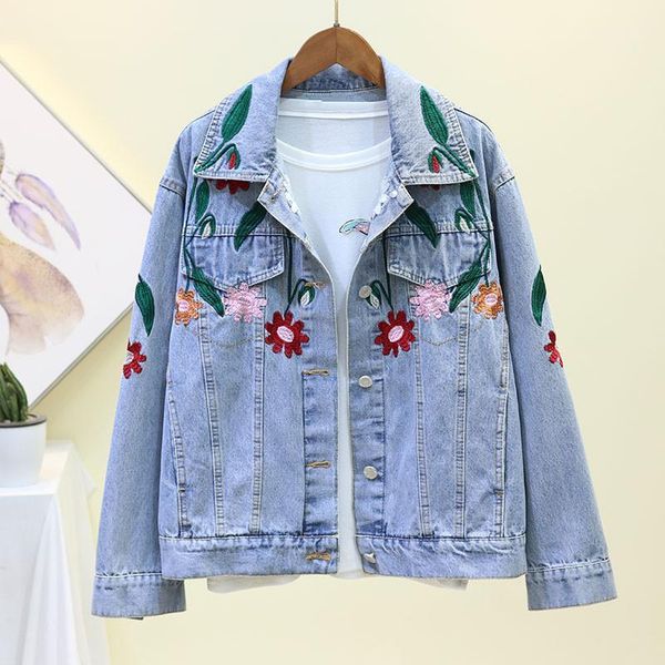 korean handwork embroidery flowers denim jacket coat women outerwear streetwear fashion spring loose blue jeans jackets female1, Black;brown
korean handwork embroidery flowers denim jacket coat women outerwear streetwear fashion spring loose blue jeans jackets female1, Black;brown
