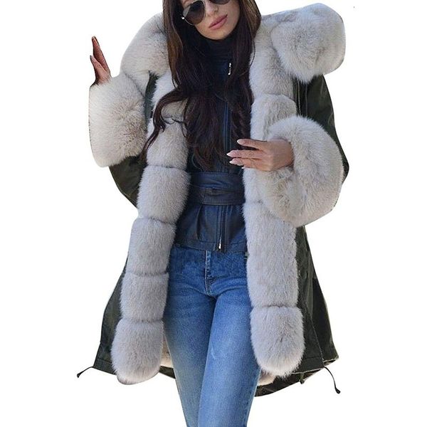 long womens sleeves faux fur winter jacket hooded fishtail overcoat coat women parka mujer invierno, Black
long womens sleeves faux fur winter jacket hooded fishtail overcoat coat women parka mujer invierno, Black
