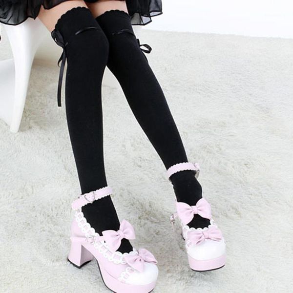 1pair fashion women bowknot ribbon over knee thigh high soft cotton breathable socks long knittd boot vaction socks1, Black;white
1pair fashion women bowknot ribbon over knee thigh high soft cotton breathable socks long knittd boot vaction socks1, Black;white