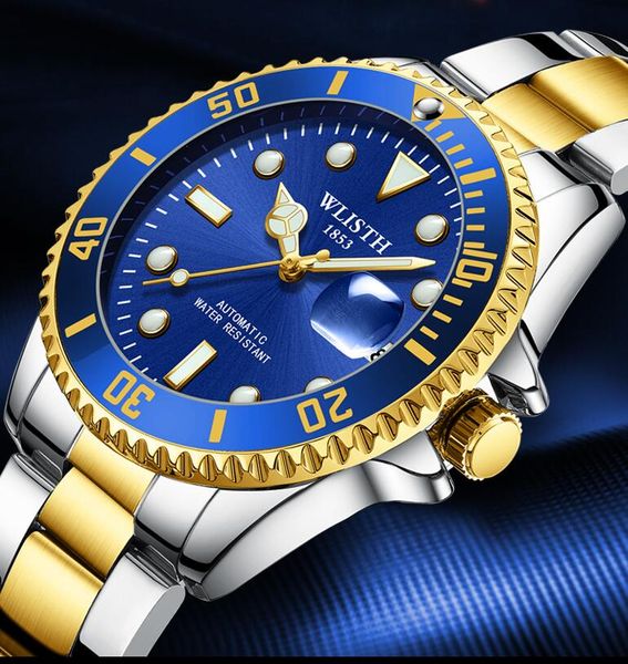 wlisth noctilucent male watch automatic mechanical watch black, blue and green water ghost table, Slivery;brown
wlisth noctilucent male watch automatic mechanical watch black, blue and green water ghost table, Slivery;brown