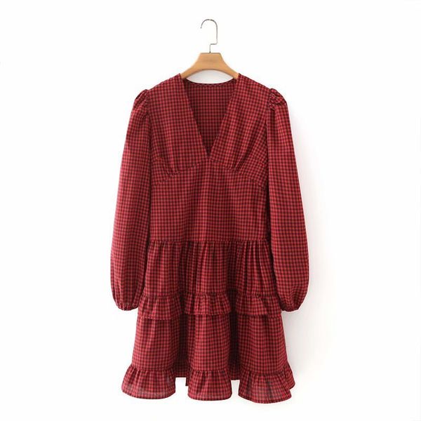 2021 new red plaid dresses womens sweet ruffles chic short clothing ladies spring autumn xjsy, Black;gray
2021 new red plaid dresses womens sweet ruffles chic short clothing ladies spring autumn xjsy, Black;gray