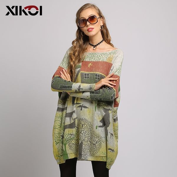 xikoi oversized batwing sleeve sweater casual long women sweater coat city print women's sweaters pullovers clothes new y200910, White;black
xikoi oversized batwing sleeve sweater casual long women sweater coat city print women's sweaters pullovers clothes new y200910, White;black