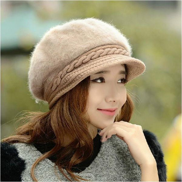 new style women beret hats hair knitted female berets winter warm cap boina feminina lowest price, Blue;gray 
new style women beret hats hair knitted female berets winter warm cap boina feminina lowest price, Blue;gray