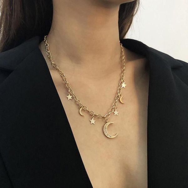 chains 2021 -selling fashion punk star moon necklace female senior sense cold wind trend pendant chain short, Silver
chains 2021 -selling fashion punk star moon necklace female senior sense cold wind trend pendant chain short, Silver