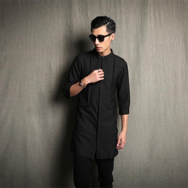 men's casual shirts -5xl slim medium-long linen shirt male half sleeve ruslana korshunova coat, White;black
men's casual shirts -5xl slim medium-long linen shirt male half sleeve ruslana korshunova coat, White;black