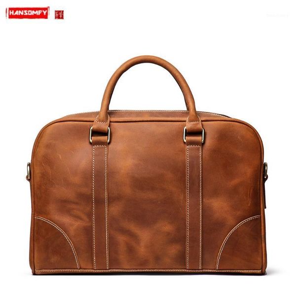 handbag men portable briefcase shoulder messenger bag large capacity computer bag layer cowhide new crazy horse leather 14"1
handbag men portable briefcase shoulder messenger bag large capacity computer bag layer cowhide new crazy horse leather 14"1