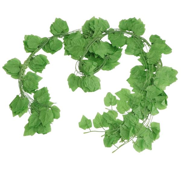 12pcs imitation grape leaves creeper leaf vine decors simulated leaves (green