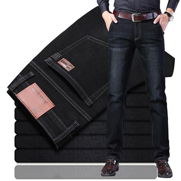 black jeans for men straight trousers male soft slim fit business denim casual biker pants pantalon hombre, Blue
black jeans for men straight trousers male soft slim fit business denim casual biker pants pantalon hombre, Blue