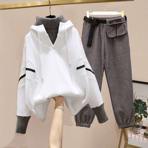 big size women's winter clothes 2020 new foreign style plush thickened warm sweater suit, Black
big size women's winter clothes 2020 new foreign style plush thickened warm sweater suit, Black