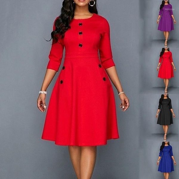 fashion women retro tunic 3/4 long sleeved solid bodycon dresses ladies autumn o-neck solid button vintage dress1, Black;gray
fashion women retro tunic 3/4 long sleeved solid bodycon dresses ladies autumn o-neck solid button vintage dress1, Black;gray