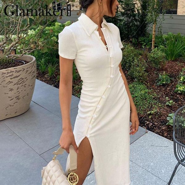 glamaker white buttons bodycon dress vintage autumn winter midi dress women high split party elegant 2020new vestidos1, Black;gray
glamaker white buttons bodycon dress vintage autumn winter midi dress women high split party elegant 2020new vestidos1, Black;gray
