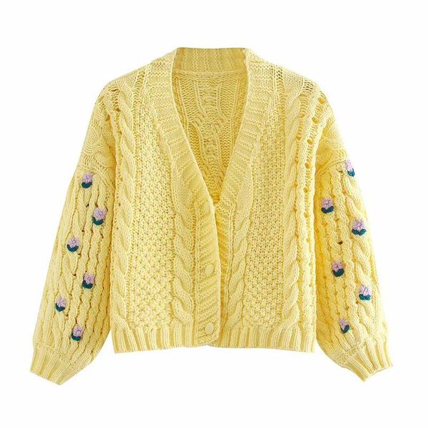 women's knits & tees 2021 women knitted cardigan v-neck long sleeves oversized sweater embroidery vintage casual femme vetement ropa mu, White
women's knits & tees 2021 women knitted cardigan v-neck long sleeves oversized sweater embroidery vintage casual femme vetement ropa mu, White