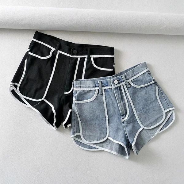 women's jeans 2021 arrival summer style female fashion loose patchwork line high waists night club denim wide leg shorts, Blue
women's jeans 2021 arrival summer style female fashion loose patchwork line high waists night club denim wide leg shorts, Blue