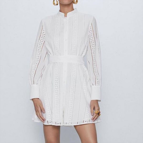 2021 spring autumn hollow out mini shirt dress women long sleeve belt white elegant a line party dresses ladies vestidos, Black;gray
2021 spring autumn hollow out mini shirt dress women long sleeve belt white elegant a line party dresses ladies vestidos, Black;gray
