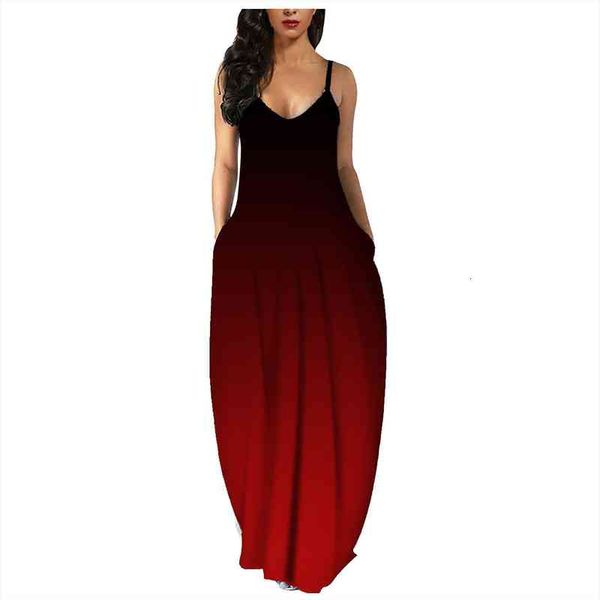 fashion women gradient sleeveless v neck maxi dress casual sundress beach long dress straps camisole vestidos robe, Black;gray
fashion women gradient sleeveless v neck maxi dress casual sundress beach long dress straps camisole vestidos robe, Black;gray