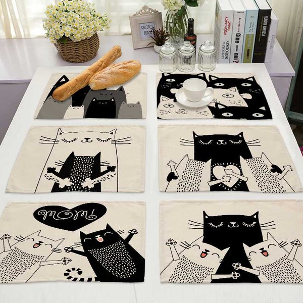 bkack christmas cat cotton linen pad dining table mats coaster bowl cup mat pattern kitchen placemat home decor ml0016
bkack christmas cat cotton linen pad dining table mats coaster bowl cup mat pattern kitchen placemat home decor ml0016