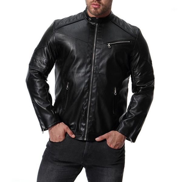 tang cool classic punk wind leather jacket men 2020 autumn zipper mens black leather jacket slim fit banded motorcycle1