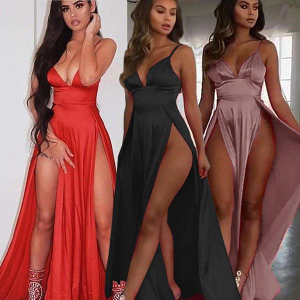 open satin low chest waist legs nightclub party evening long suspender dress, Black;gray
open satin low chest waist legs nightclub party evening long suspender dress, Black;gray