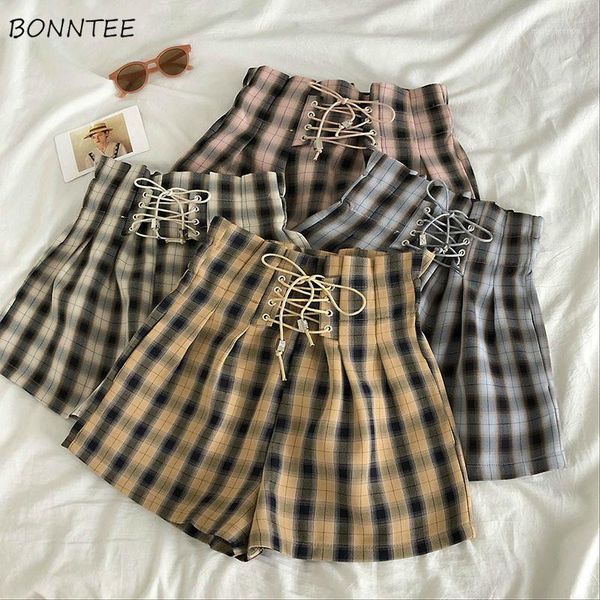 shorts women summer high-waist plaid lace-up vintage korean style a-line leisure elegant students loose elastic-waist all-match1, White;black
shorts women summer high-waist plaid lace-up vintage korean style a-line leisure elegant students loose elastic-waist all-match1, White;black