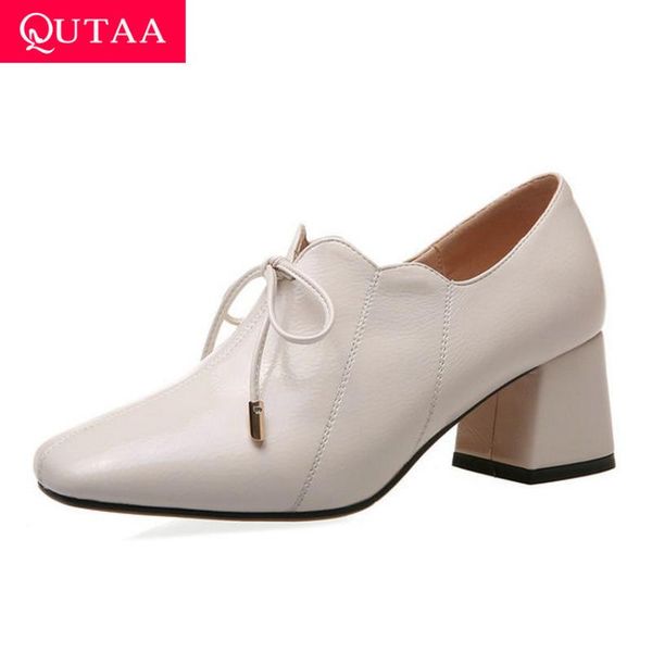 qutaa 2020 pu leather soft single shoes retro square toe lace up ladies pumps fashion square heel women shoes big size 34-42, Black
qutaa 2020 pu leather soft single shoes retro square toe lace up ladies pumps fashion square heel women shoes big size 34-42, Black