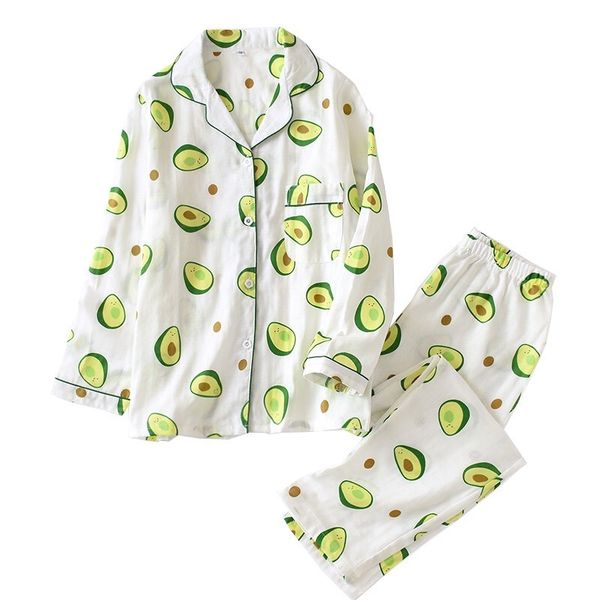 2020 ladies pajamas set 100% gauze cotton cartoon avocado printed 2pcs turn-down neck shirt+pants comfort fresh and nature women, Black;red
2020 ladies pajamas set 100% gauze cotton cartoon avocado printed 2pcs turn-down neck shirt+pants comfort fresh and nature women, Black;red