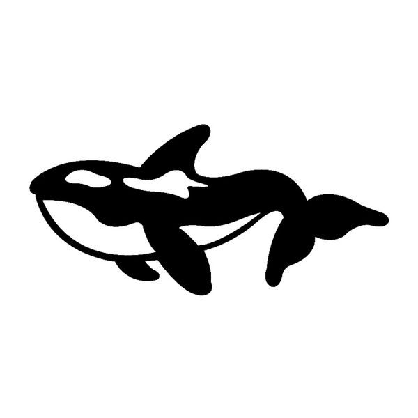 18.2cm*8.7cm killer whale orca fashion animal car sticker vinyl black/silver s3-5493
