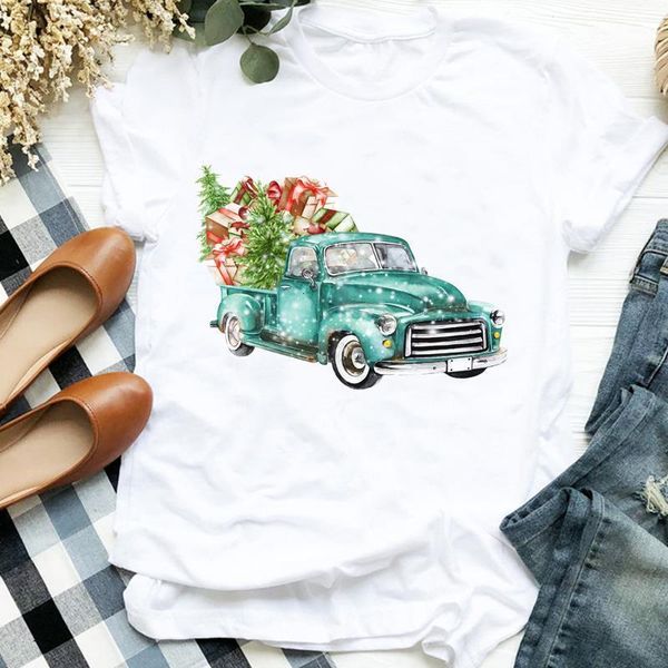 women lady truck cartoon truck tree happy cute 90s christmas womens clothes shirt t tee for tshirt female graphic t-shirt, White
women lady truck cartoon truck tree happy cute 90s christmas womens clothes shirt t tee for tshirt female graphic t-shirt, White