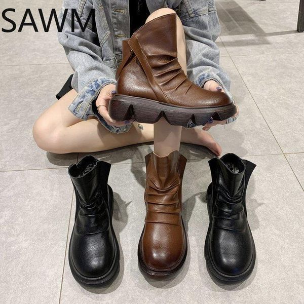 2020 autumn winter thick bottom short boots women's leather personality zipper simple fashion women's boots, Black
2020 autumn winter thick bottom short boots women's leather personality zipper simple fashion women's boots, Black