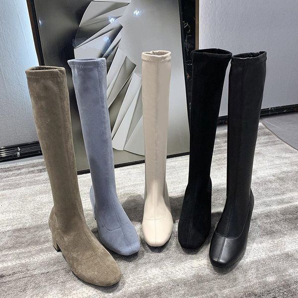 women's winter shoes fashion stretch knee high boots suede high heels autumn woman female footwear 2020 casual ladies long boots, Black
women's winter shoes fashion stretch knee high boots suede high heels autumn woman female footwear 2020 casual ladies long boots, Black
