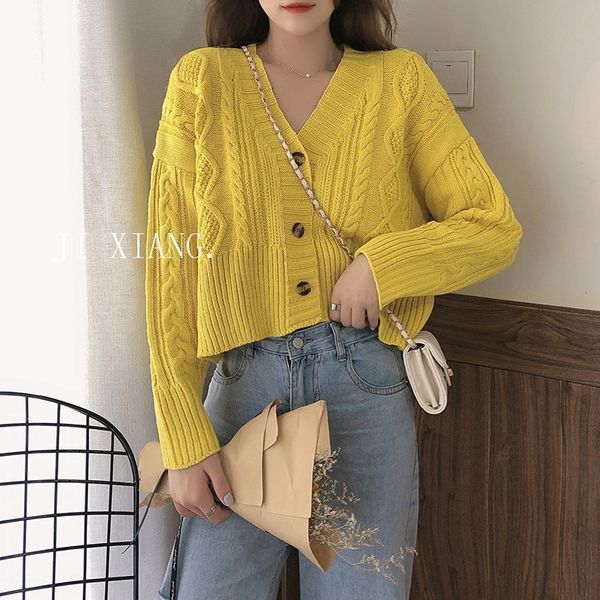euqat v-neck and loose knitwear knitted sweater new knitwear thin women's korean fresh sweater lazy winter short twist cardigan autumn, White;black
euqat v-neck and loose knitwear knitted sweater new knitwear thin women's korean fresh sweater lazy winter short twist cardigan autumn, White;black