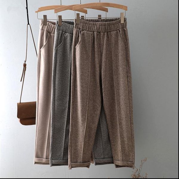 2020 autumn winter harem pants casual woolen loose thick elastic straight trousers women spring high waist korean plus size, Black;white
2020 autumn winter harem pants casual woolen loose thick elastic straight trousers women spring high waist korean plus size, Black;white