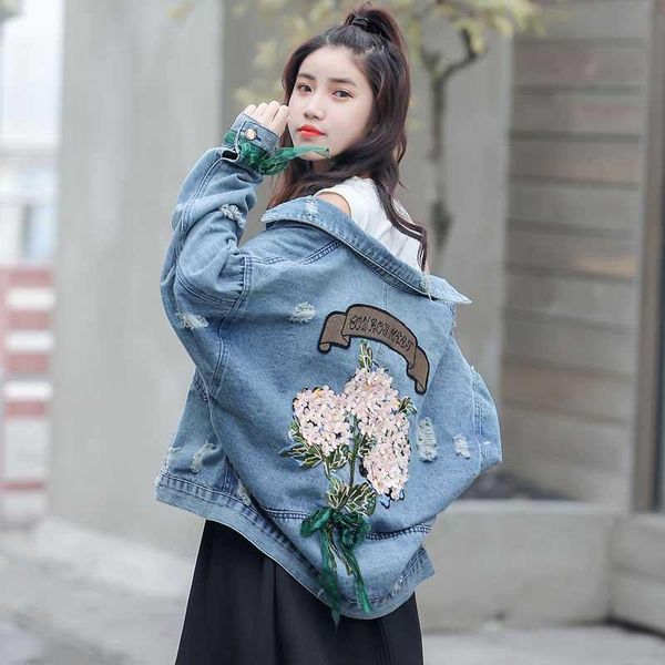 embroidered pattern denim jacket women 2020 new autumn winter thick coat harajuku korean fashion wild loose short female, Black;brown
embroidered pattern denim jacket women 2020 new autumn winter thick coat harajuku korean fashion wild loose short female, Black;brown