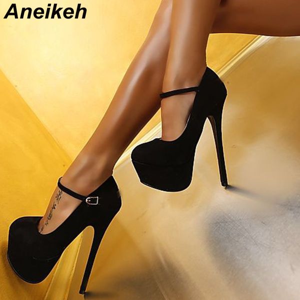aneikeh new spring fashion shoes women's thin heels pumps flock round toe concise buckle strap ankle rome platform party black c0129
aneikeh new spring fashion shoes women's thin heels pumps flock round toe concise buckle strap ankle rome platform party black c0129
