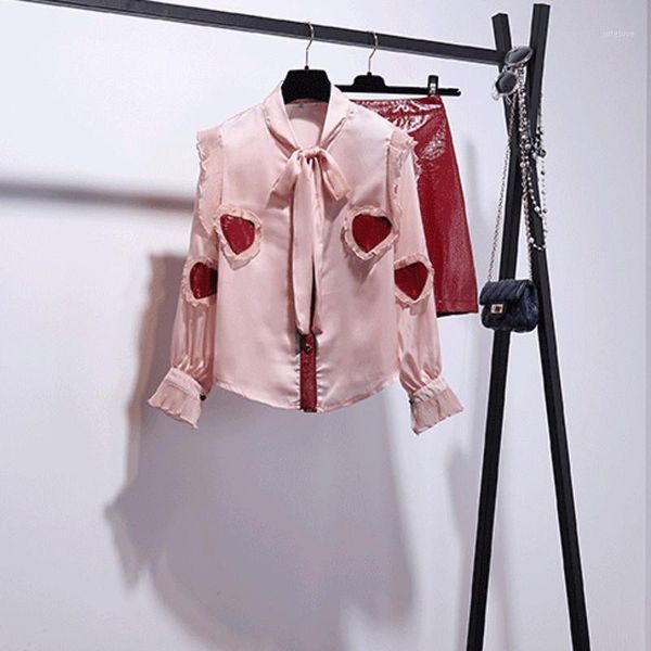 sweet style chic elegant women 2 piece outfits love ruffles bow slim fit satin shirt high waist red pu leather a-line skirt1, White
sweet style chic elegant women 2 piece outfits love ruffles bow slim fit satin shirt high waist red pu leather a-line skirt1, White
