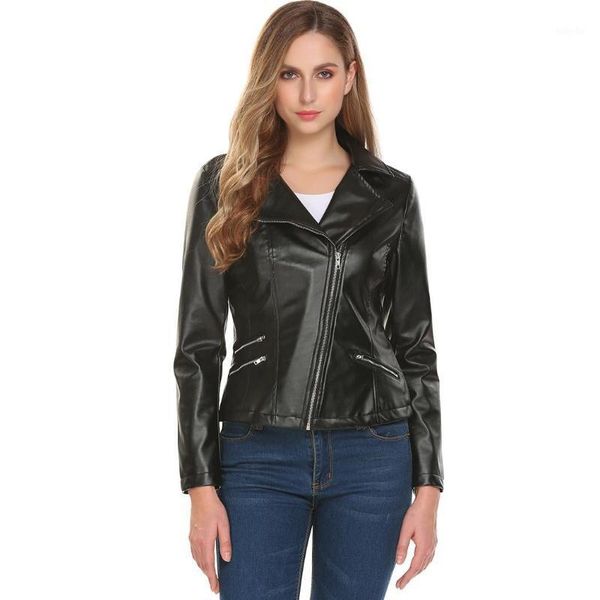 women turn down collar zip up short slim fit motorcycle pu leather jacket height 178cm bust 87cm waist 68m hip 95cm1, Black
women turn down collar zip up short slim fit motorcycle pu leather jacket height 178cm bust 87cm waist 68m hip 95cm1, Black