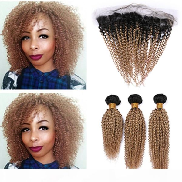 #1b 27 honey blonde ombre kinky curly 3bundles brazilian hair with frontal light brown ombre curly 13x4 lace frontal closure with weaves, Black;brown
#1b 27 honey blonde ombre kinky curly 3bundles brazilian hair with frontal light brown ombre curly 13x4 lace frontal closure with weaves, Black;brown