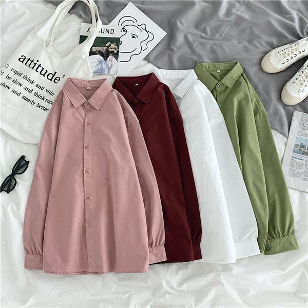 2021 new spring autmn women casual long sleeve solid blouse office ladies elegant turn down collar button loose blouse a1031, White
2021 new spring autmn women casual long sleeve solid blouse office ladies elegant turn down collar button loose blouse a1031, White