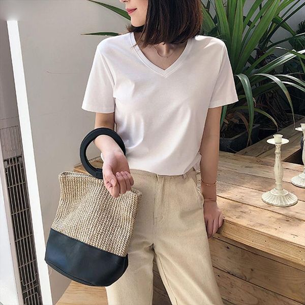 chic casual 95% cotton t shirt short sleeve women summer basic v neck t shirt plus size 3xl candy color shirt tee, White
chic casual 95% cotton t shirt short sleeve women summer basic v neck t shirt plus size 3xl candy color shirt tee, White