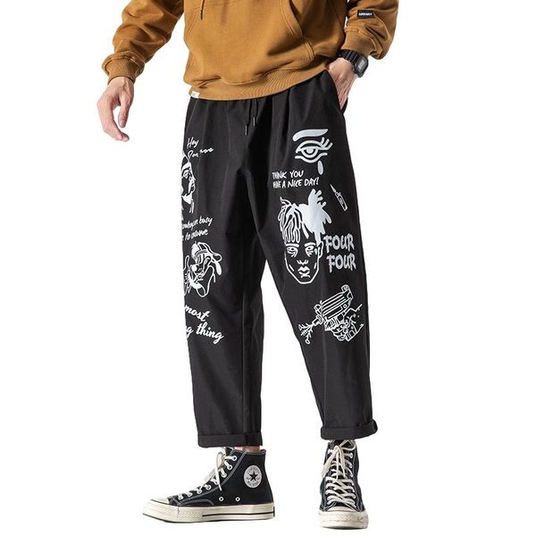 new autumn men clothing men pants print oversized streetwear cargo pants casual loose men's man, Black
new autumn men clothing men pants print oversized streetwear cargo pants casual loose men's man, Black