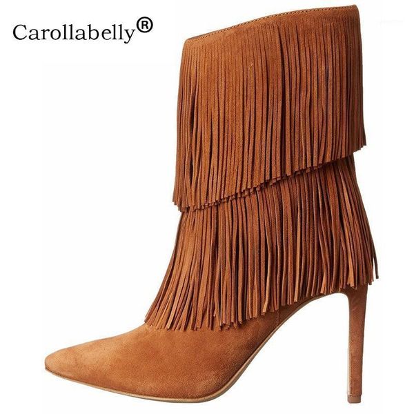 boots 2021 tassel women brown black suede ankle thin high heels pointed toe fringe mid calf1
boots 2021 tassel women brown black suede ankle thin high heels pointed toe fringe mid calf1