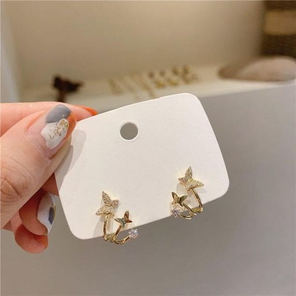 2021 new fashion elegant lovely butterfly earrings contracted shiny crystal sweet joker multilayer women stud earrings, Golden;silver
2021 new fashion elegant lovely butterfly earrings contracted shiny crystal sweet joker multilayer women stud earrings, Golden;silver