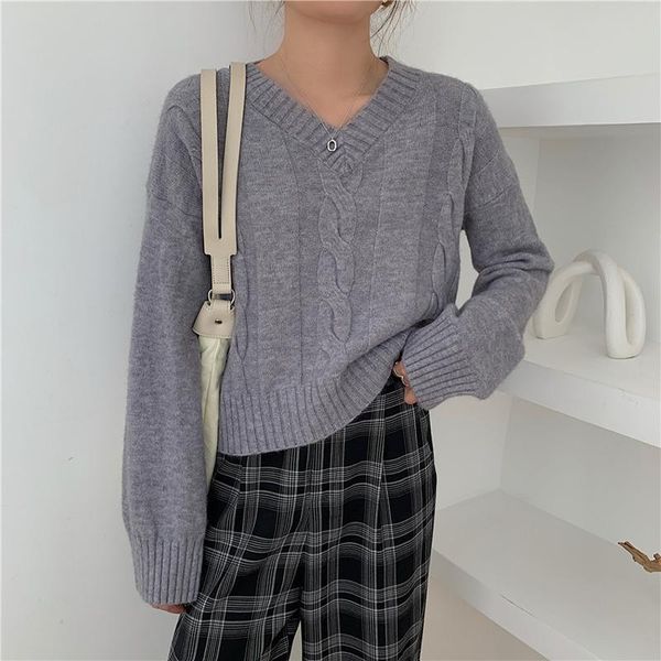 women's sweaters cozy sweater women long sleeve v neck twist short knit pullover 2021 autumn winter black ladies jumper knitwear, White;black
women's sweaters cozy sweater women long sleeve v neck twist short knit pullover 2021 autumn winter black ladies jumper knitwear, White;black
