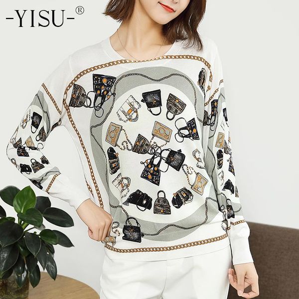 women's sweaters yisu sweater women fashion printed pullover o-neck long sleeve female autumn winter knitted jumpers, White;black
women's sweaters yisu sweater women fashion printed pullover o-neck long sleeve female autumn winter knitted jumpers, White;black