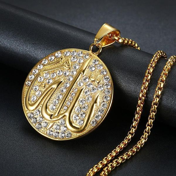 hip hop iced out rhinestone stainless steel gold color muslim pendant necklace for women/men islamic jewelry, Silver
hip hop iced out rhinestone stainless steel gold color muslim pendant necklace for women/men islamic jewelry, Silver