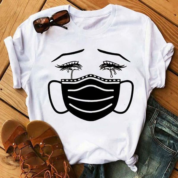 tears falling from the eyes with mask t shirts fashion women round neck cartoon graphic tshirt korean tees female, White
tears falling from the eyes with mask t shirts fashion women round neck cartoon graphic tshirt korean tees female, White